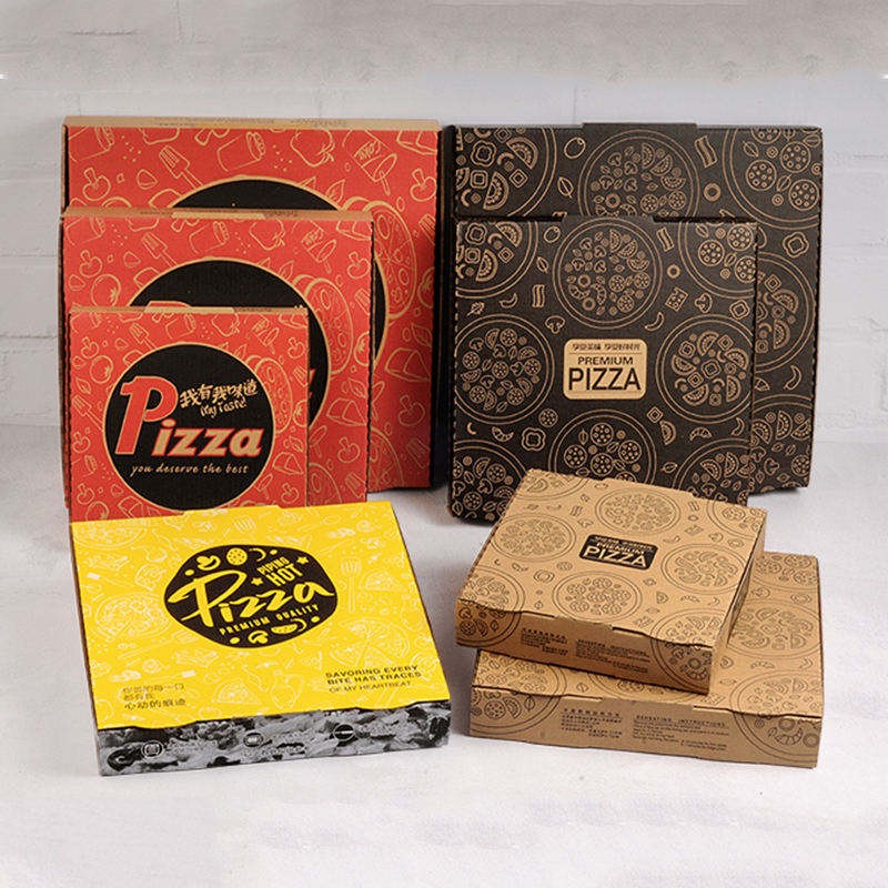 Customized Brown White E Flute Corrugated Takeaway Packaging Pizza Boxes Customized Brown White E Flute Corrugated Takeaway Packaging Pizza Boxes