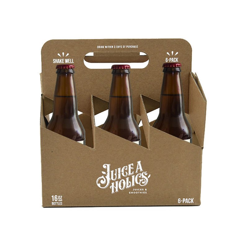 Custom 6-Pack Beer Carrier Carton Box | Corrugated Paper Packaging with Handle