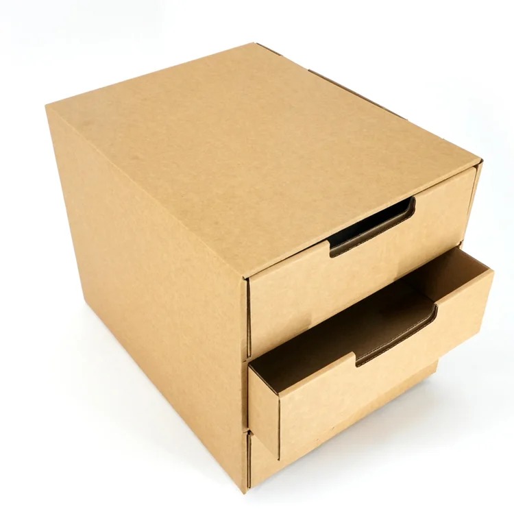 Corrugated Cardboard Drawer-Type Storage Boxes for Home & Office