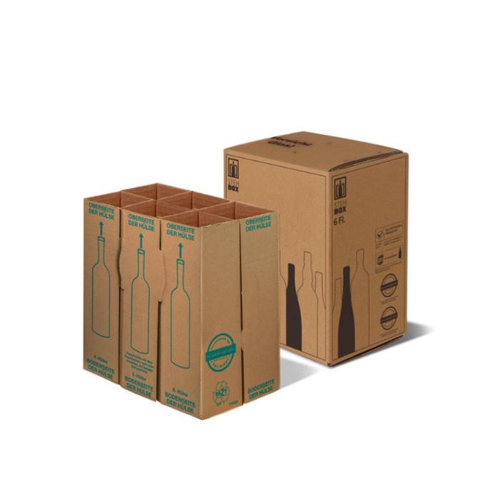 Custom Kraft Paper Boxes for Wine Bottles with Protective Partition & Branding Options