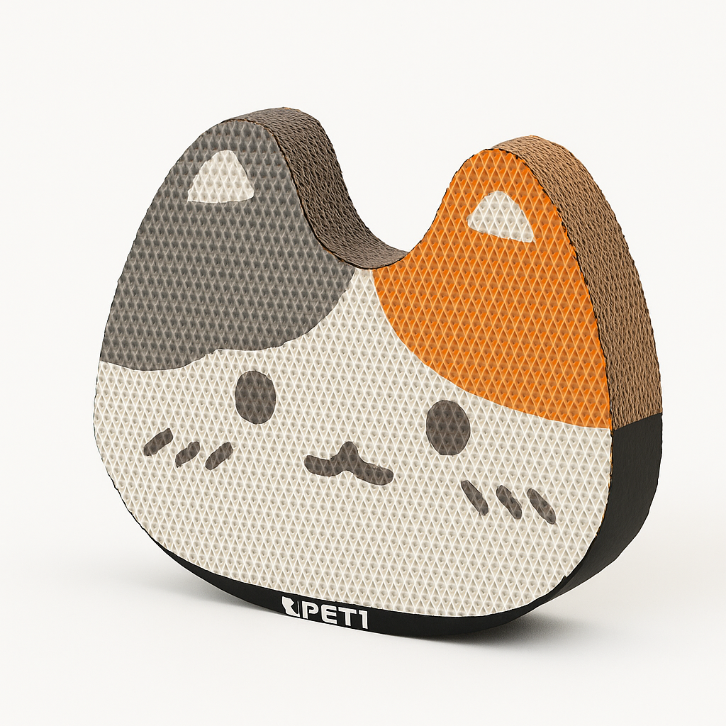 Wholesale Cat-Face Block Cushion Scratcher from Corrugated Cardboard