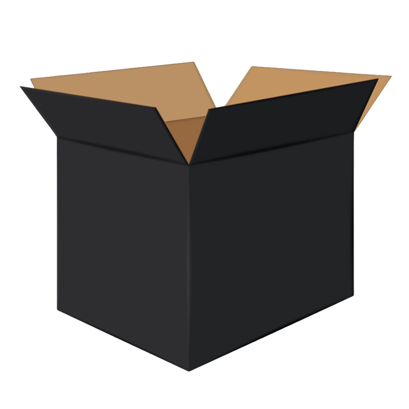 Black Kraft-Lined Corrugated Carton &mdash; Fold-Top RSC (Black Outside / Kraft Inside)