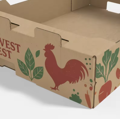 Recyclable Matte-laminated Embossed Corrugated Box for Agricultural Eggs, Vegetables & Chili Recyclable Matte-laminated Embossed Corrugated Box for Agricultural Eggs, Vegetables & Chili